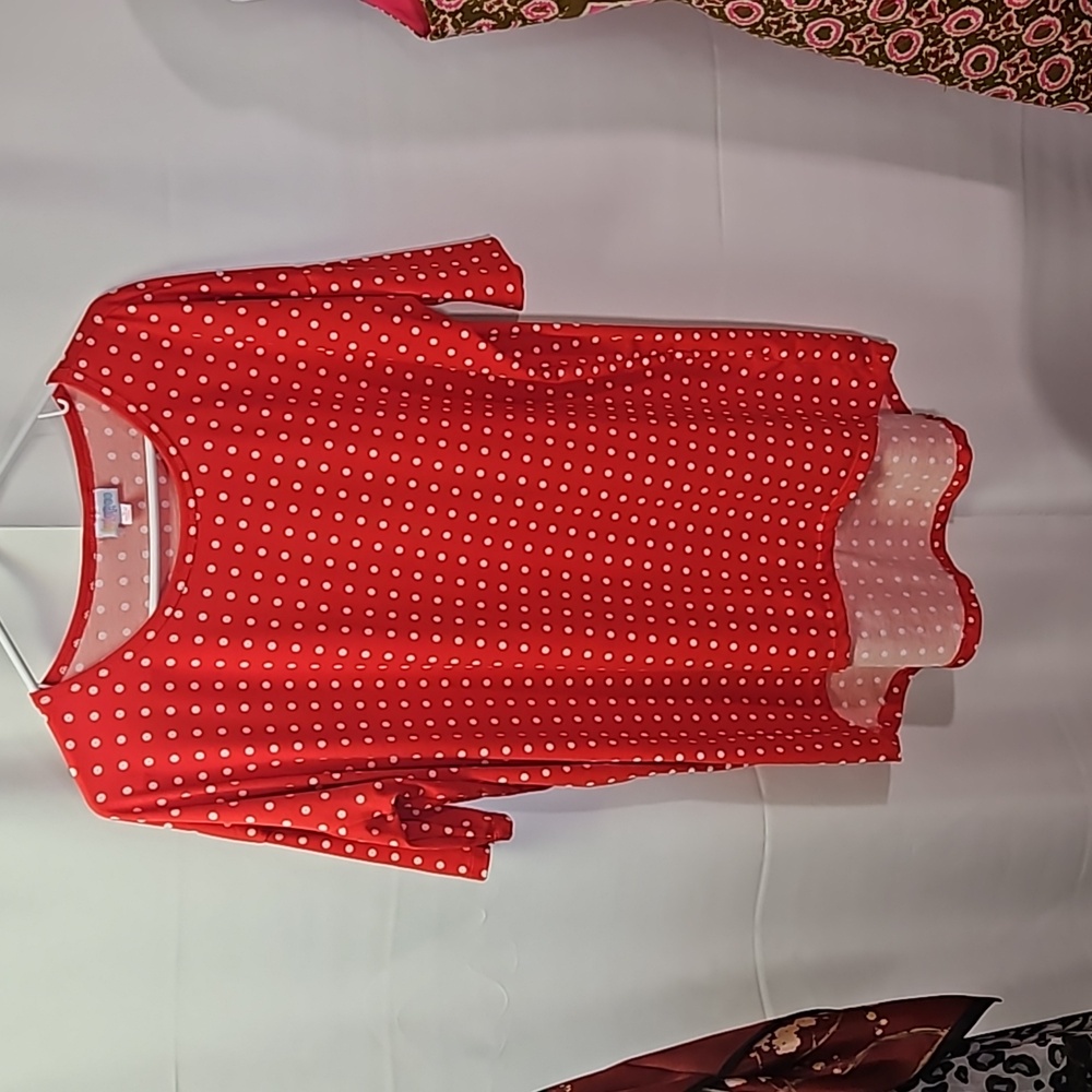 LuLaRoe Red/White Tunic Size S